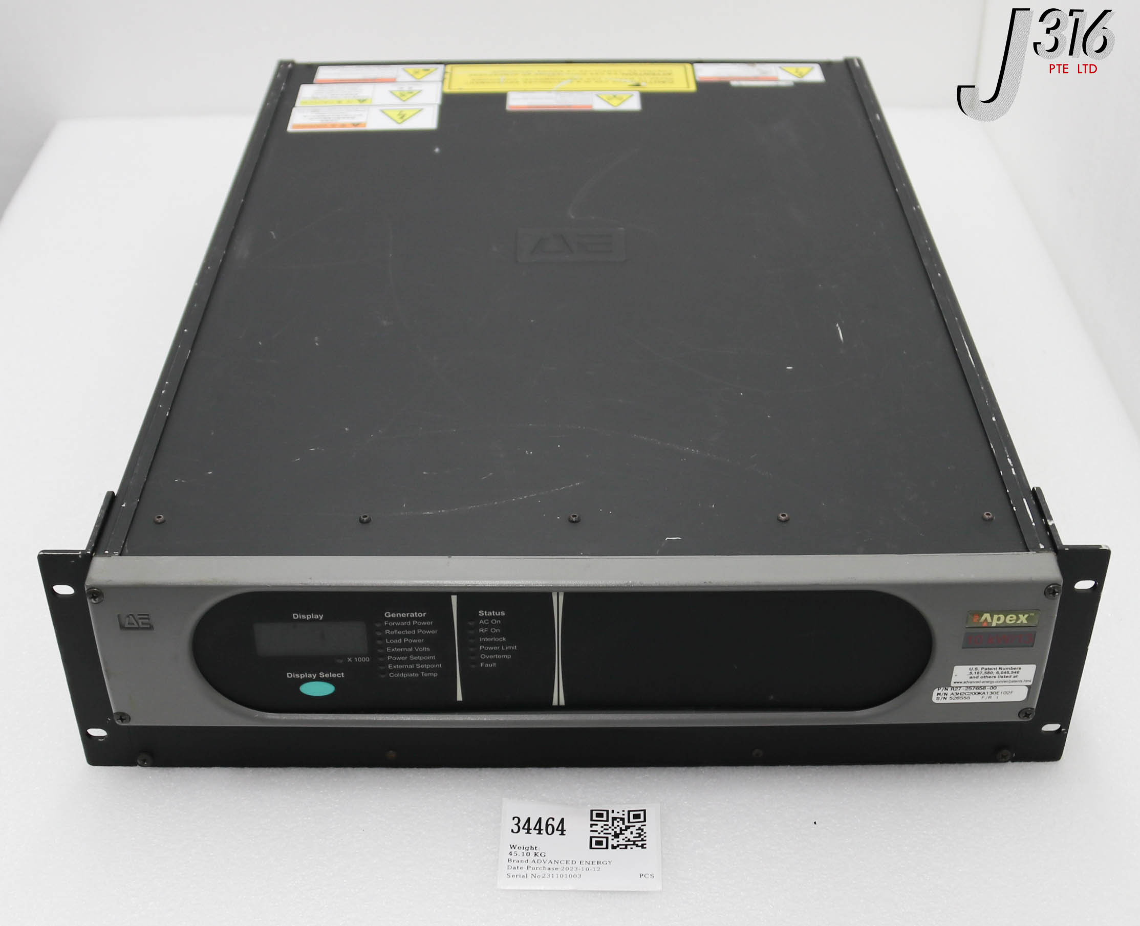 34464 ADVANCED ENERGY RF GEN, APEX, 10KW/13, NOVELLUS